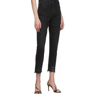 Agolde Black Jamie Hi Rise Classic Jeans in Plume